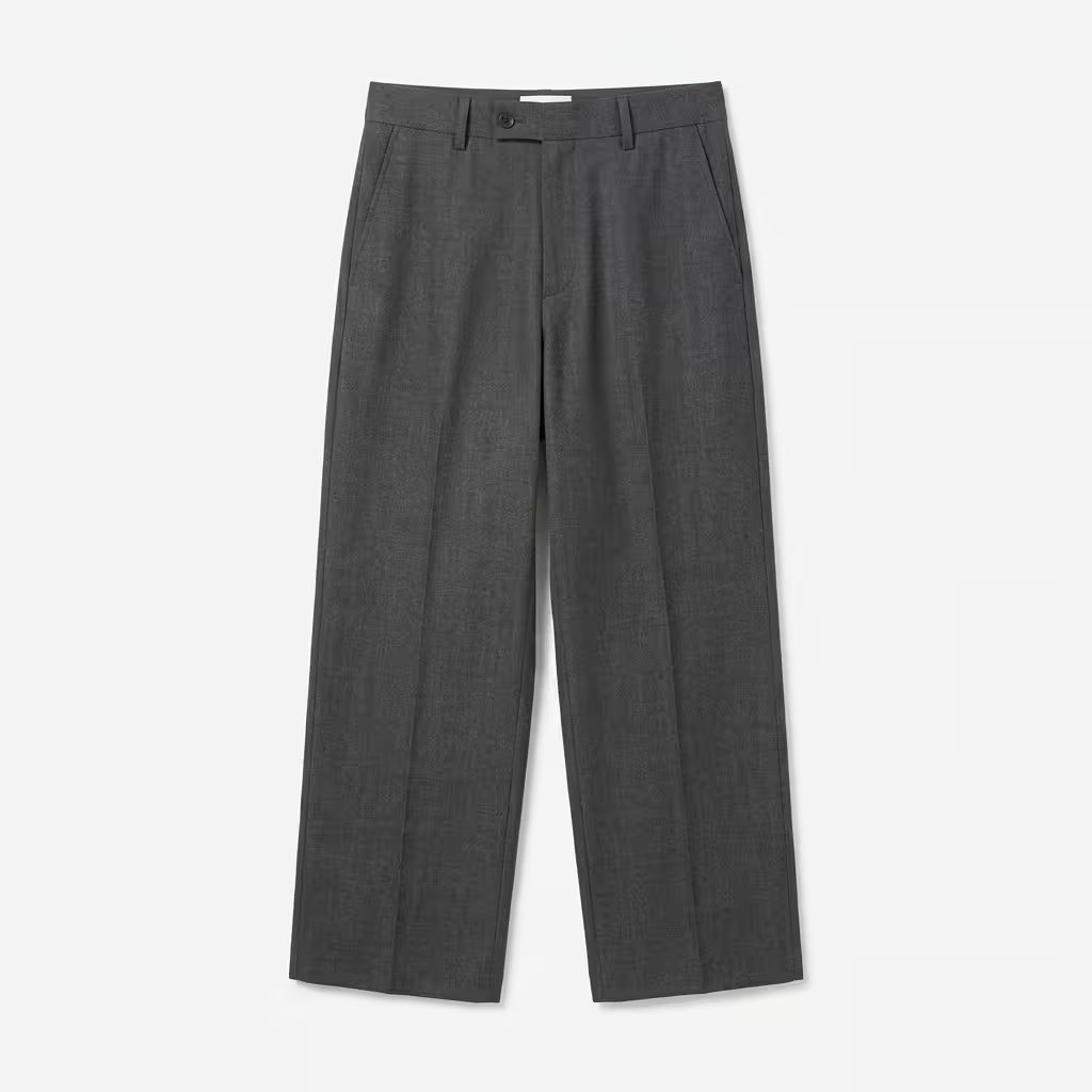WOOL MIX WIDE-LEG TROUSERS